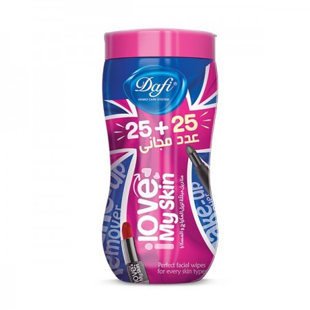دستمال مرطوب پاک کننده آرایش دافی مدل اکسترا بسته 50 عددی