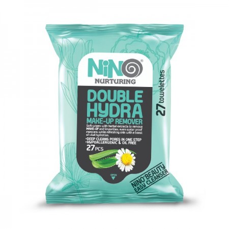 دستمال مرطوب آرایشی آبرسان نینو مدل Double Hydra | بسته 27 عددی