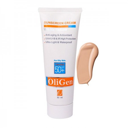 کرم ضد آفتاب با اثر ضد چروک الی ژن +SPF 50 - مخصوص پوست چرب و جوش دار