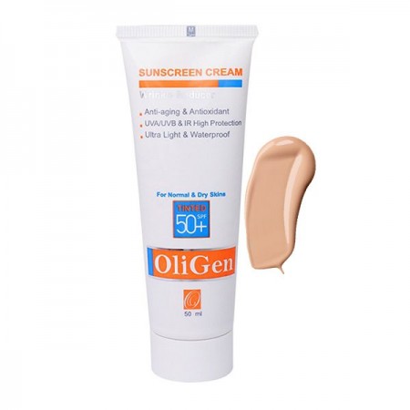 کرم ضد آفتاب با اثر ضد چروک الی ژن +SPF 50 - مخصوص پوست خشک و معمولی