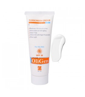 کرم ضد آفتاب با اثر ضد چروک الی ژن SPF 30 - مخصوص پوست چرب و جوش دار