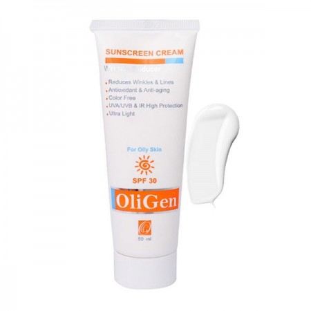 کرم ضد آفتاب با اثر ضد چروک الی ژن SPF 30 - مخصوص پوست چرب و جوش دار