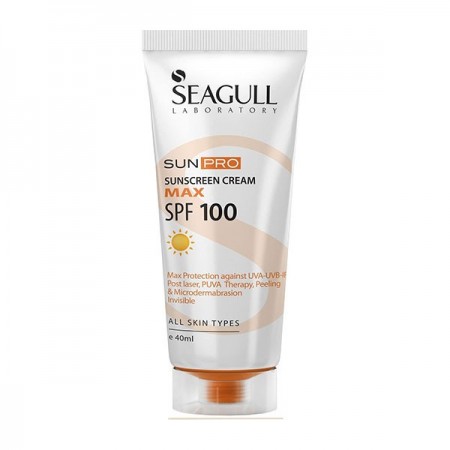 کرم ضد آفتاب بی رنگ  SPF100 سی گل مدل Max حجم 40 میلی لیتر