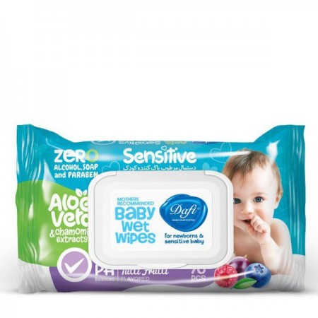 دستمال مرطوب کودک حساس دافی | بسته‌ 70 عددی