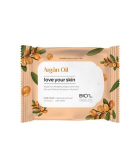 دستمال مرطوب پاک کننده آرایش صورت روغن آرگان بیول مناسب پوست خشک