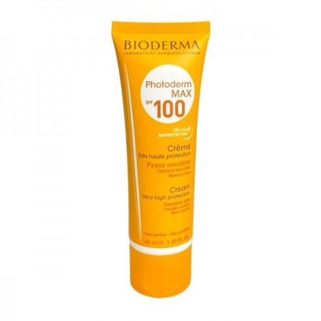 کرم ضد آفتاب بی رنگ بایودرما مدل Photoderm Max Cream SPF100 مناسب پوست خشک تا نرمال