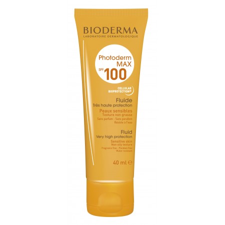 فلوئید ضد آفتاب بی رنگ بایودرما مدل Photoderm MAX Fluid SPF 100 مناسب پوست نرمال تا مختلط