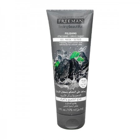 ماسک صورت و اسکراب صیقل دهنده حاوی دانه های شکر سیاه و ذغال (2 در 1)