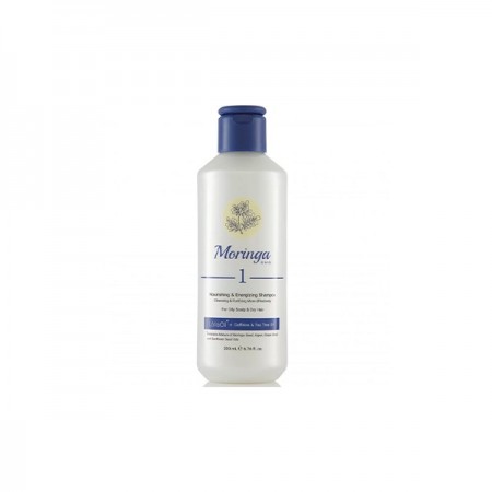 شامپو مغذی و انرژی بخش مورینگا امو مناسب پوست سر چرب و مو خشک کد 1