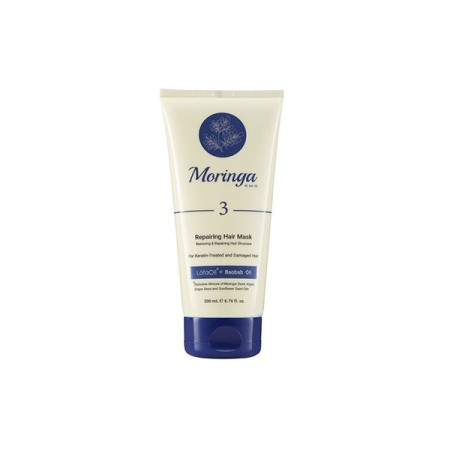 ماسک مو ترمیم کننده مورینگا امو مناسب موهای کراتینه و آسیب دیده کد 3