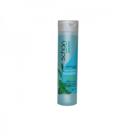 شامپو احیا کننده چای سبز و نعناع شون مناسب موهای چرب