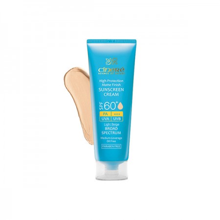 کرم ضد آفتاب مات سینره +SPF 60 رنگی مناسب پوست چرب