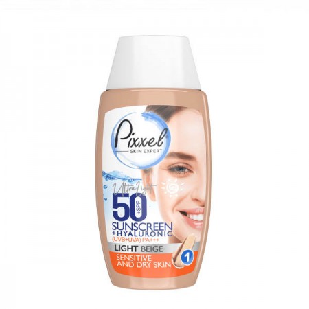 کرم ضد آفتاب رنگی پیکسل SPF +50 مناسب پوست خشک تا نرمال و حساس