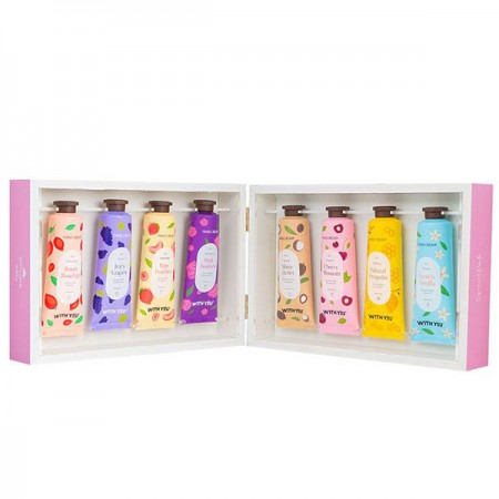 پک 8 عددی کرم مرطوب کننده دست ویت یو با جعبه چوبی