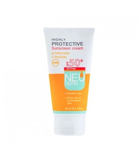 کرم ضد آفتاب بی رنگ فاقد چربی نئودرم مناسب پوست مختلط و چرب SPF +50