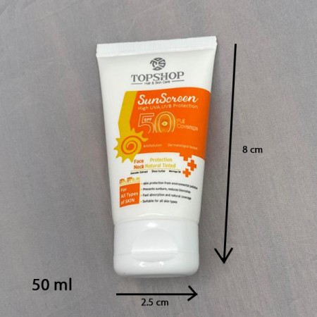 کرم ضد آفتاب بی رنگ تاپ شاپ SPF 50