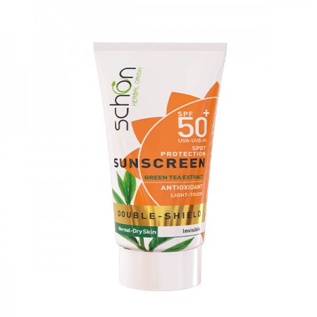 کرم ضد آفتاب دابل شیلد بی رنگ شون SPF 50 حاوی عصاره چای سبز