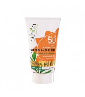 کرم ضد آفتاب دابل شیلد رنگی شون SPF 50 حاوی عصاره چای سبز