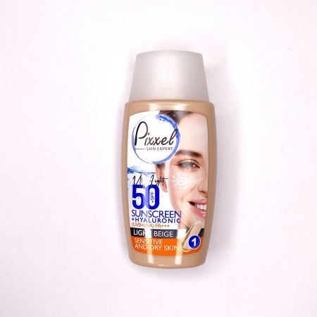 کرم ضد آفتاب رنگی پیکسل SPF +50 مناسب پوست خشک تا نرمال و حساس