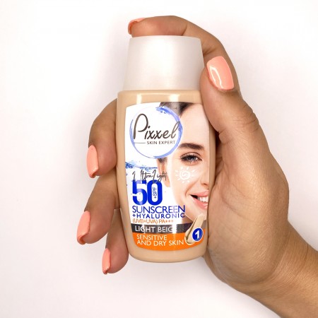 کرم ضد آفتاب رنگی پیکسل SPF +50 مناسب پوست خشک تا نرمال و حساس