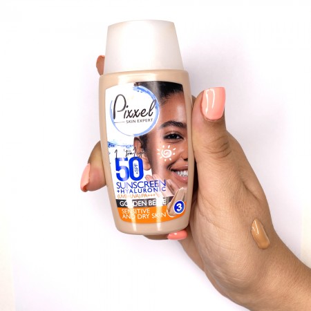 کرم ضد آفتاب رنگی پیکسل SPF +50 مناسب پوست خشک تا نرمال و حساس