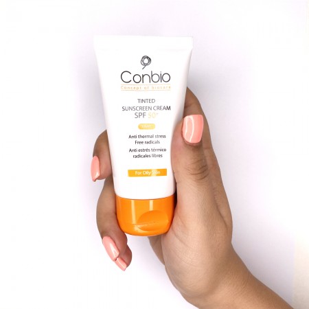 کرم ضد آفتاب رنگی کانبیو SPF +50 مناسب پوست چرب و مستعد آکنه