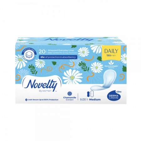 پد بهداشتی روزانه نازک متوسط با عصاره بابونه ناولتی 20 عددی