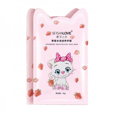 ماسک مرطوب کننده دست توت فرنگی سرسان لاو