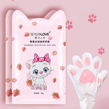 ماسک مرطوب کننده دست توت فرنگی سرسان لاو