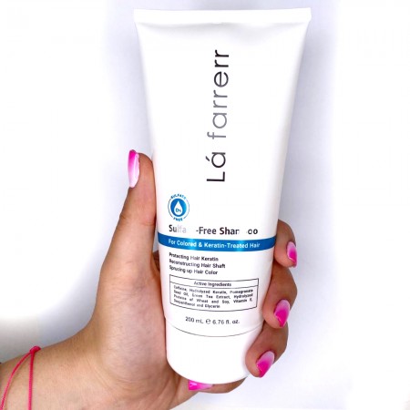 شامپو بدون سولفات لافارر مناسب موهای کراتینه و رنگ شده