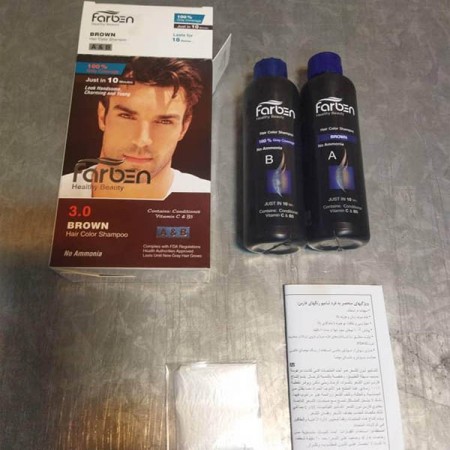 شامپو رنگ قهوه ای مردانه فاربن