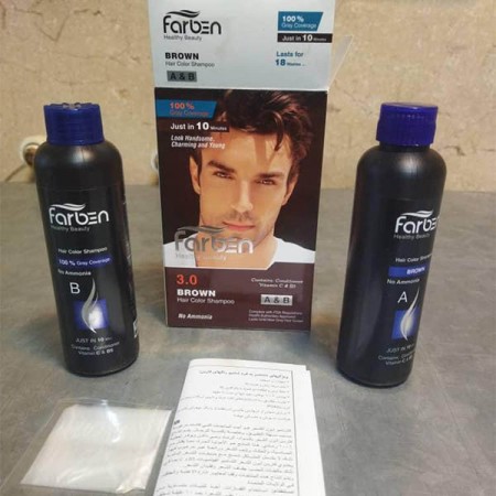 شامپو رنگ قهوه ای مردانه فاربن