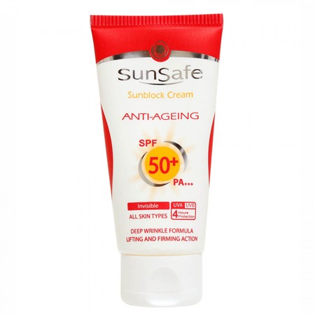 کرم ضد آفتاب بی رنگ ضد چروک سان سیف SPF50