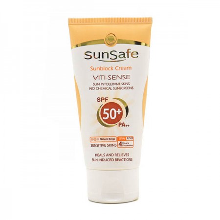 کرم ضد آفتاب رنگی فیزیکال سان سیف SPF50 مناسب پوست حساس