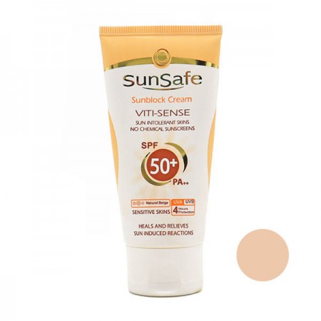 کرم ضد آفتاب رنگی فیزیکال سان سیف SPF50 مناسب پوست حساس