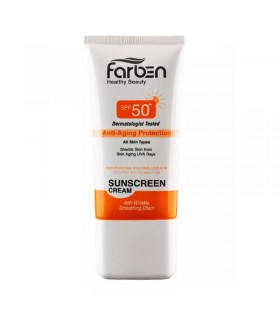 کرم ضد آفتاب SPF 50 ضد چروک فاربن بی رنگ
