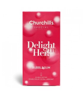 کاندوم تاخیری و خاردار دابل چرچیلز با عصاره آدامس بادکنکی 12 عددی