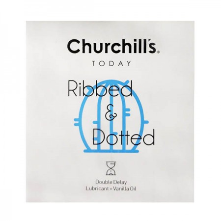 کاندوم خاردار و شیاردار تاخیری چرچیلز با عصاره وانیل 3 عددی